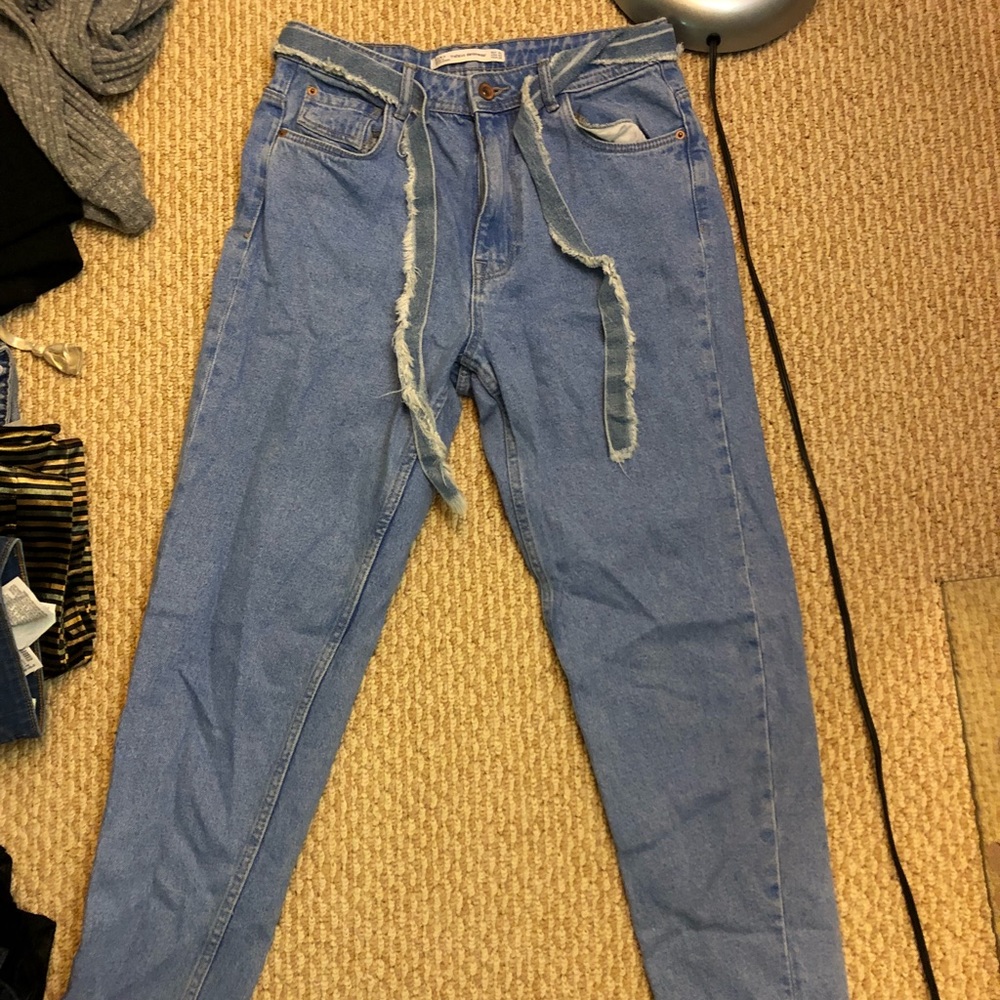 Relaxed Fit Light Wash Zara Blue Jeans